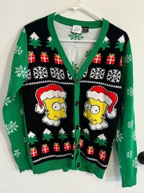 Men’s size medium Official The Simpsons Bart Simpsons Button Up Sweater